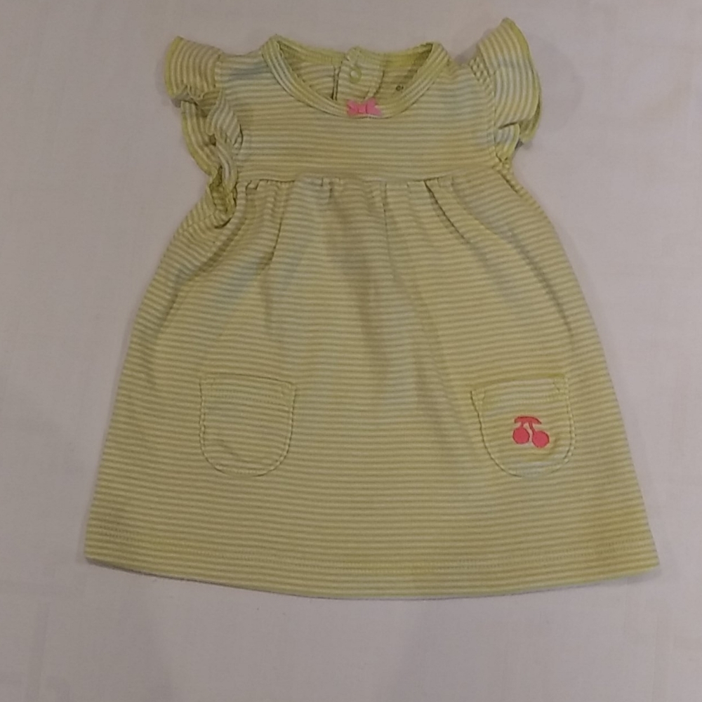 Carter's Green/White Striped Short Sleeve Dress